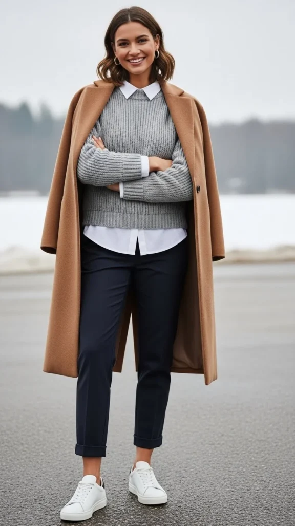 Ankle-Length Pants With Sneakers