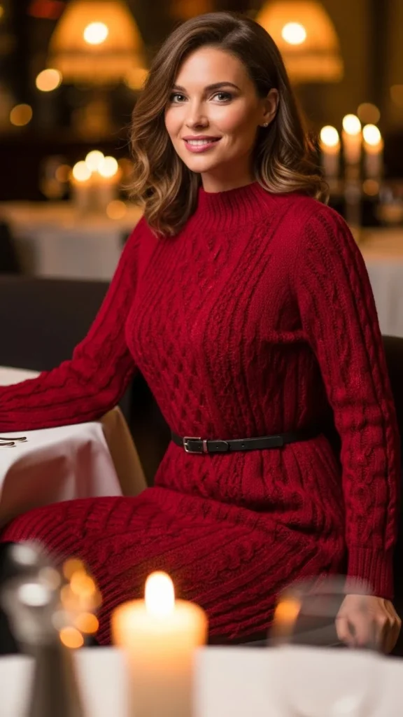 Belted Knit Dress for Defined Shape