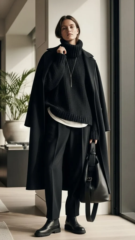 Casual All Black Winter Outfit