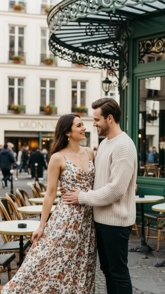Casual Dress and Knit Sweater