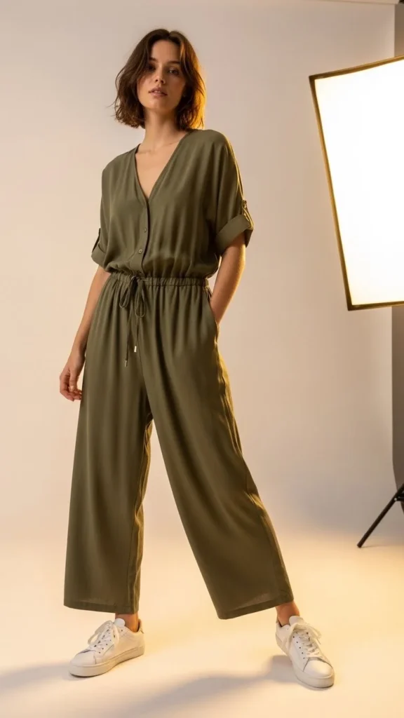 Casual Jumpsuit With Sneakers