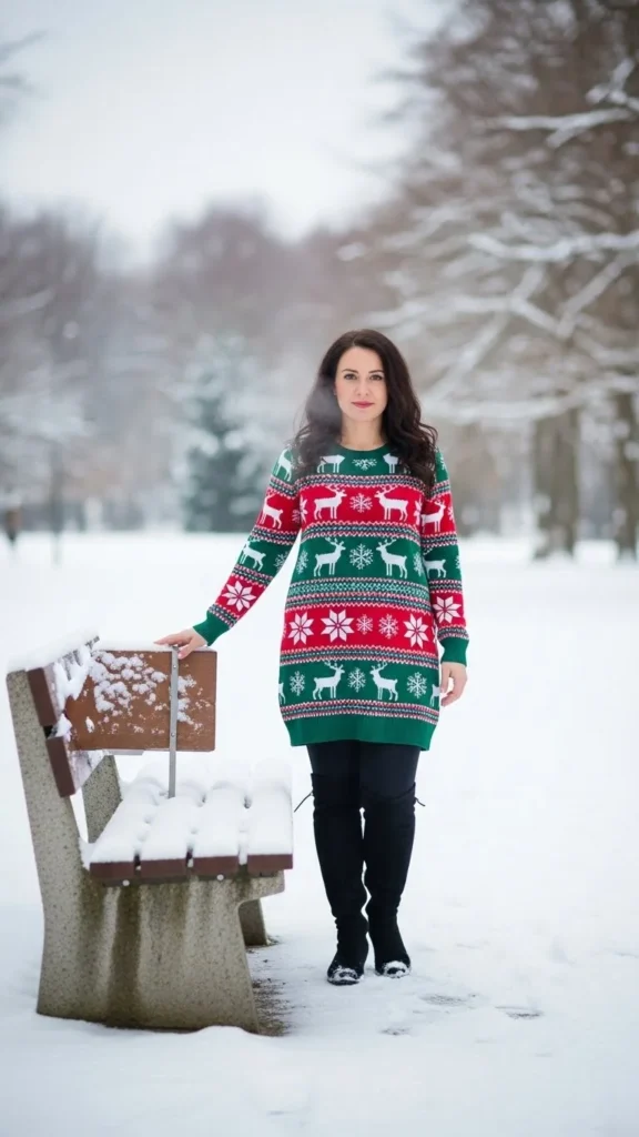 Christmas Sweater Dress & Leggings