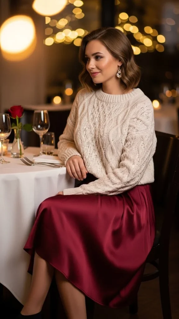 Cozy Sweater With Midi Skirt