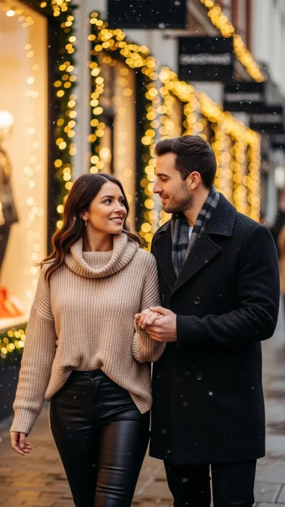 Cozy Turtleneck & Leather Pants