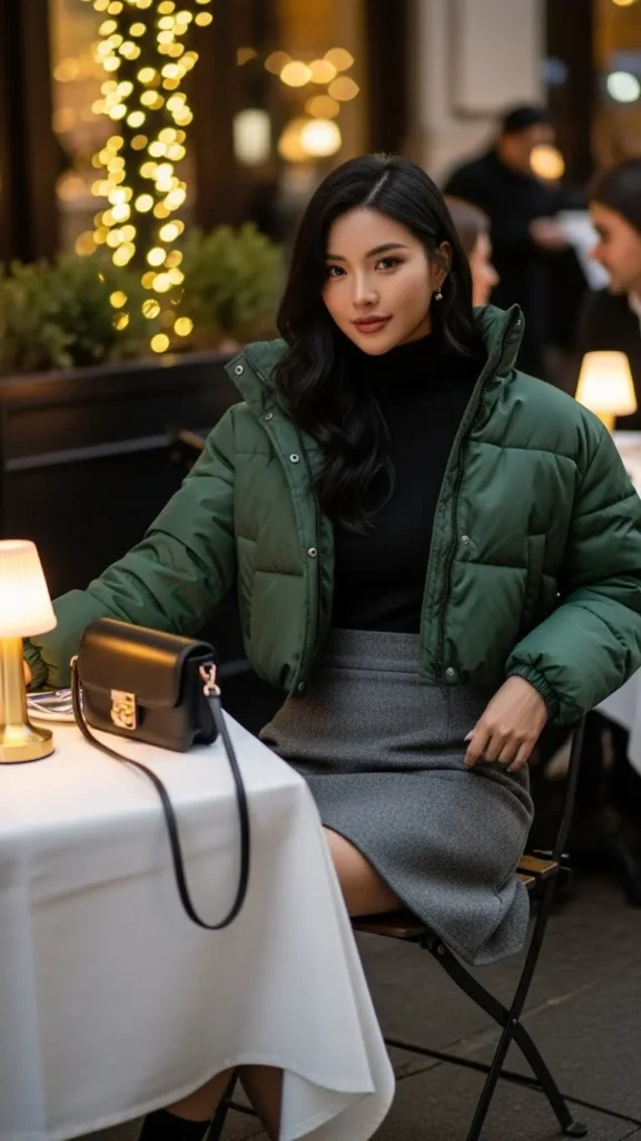 Cropped Jacket with a High-Waist Skirt
