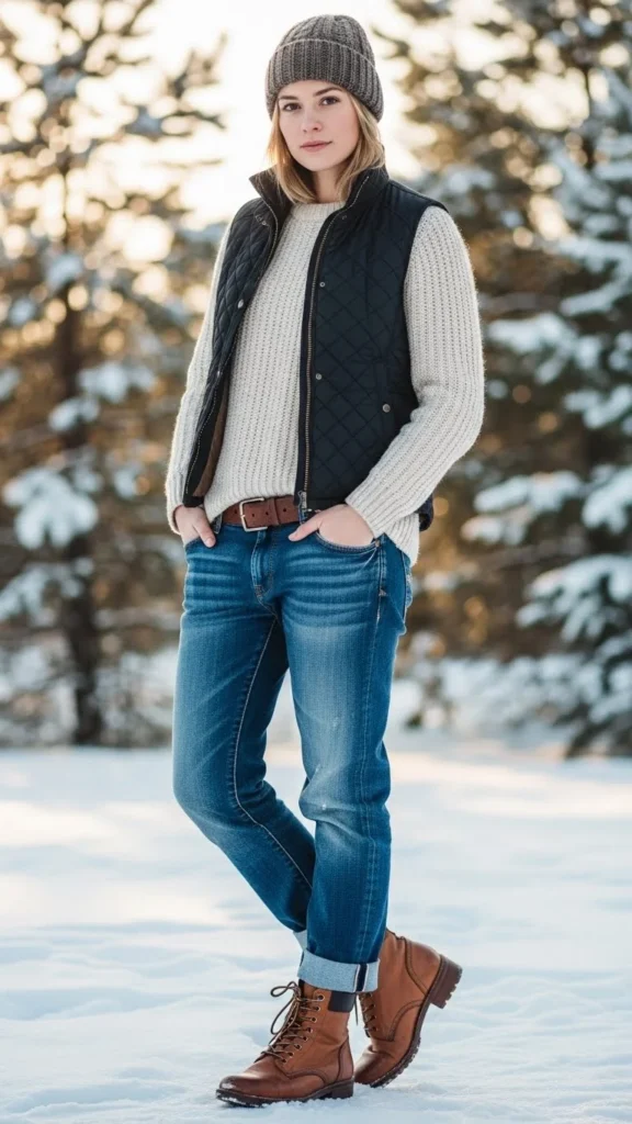 Cuffed Jeans With Ankle Boots