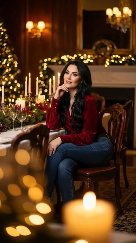 Dark Denim With Dressy Top