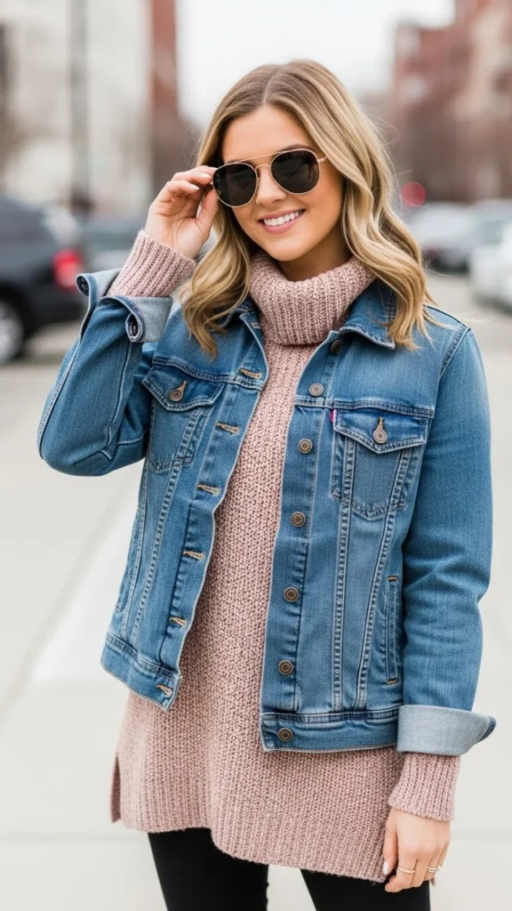 Denim Jacket Over Knits