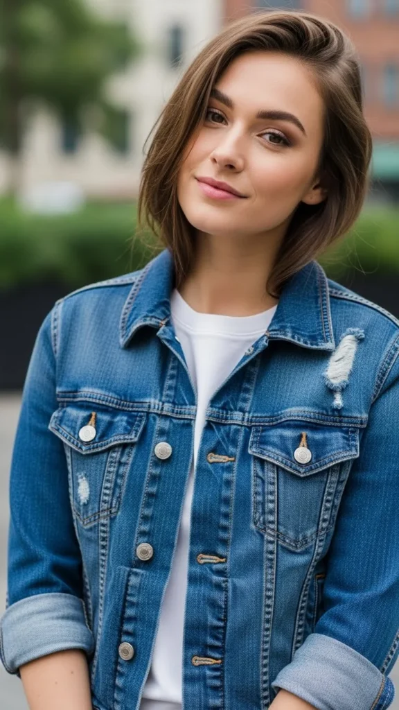 Denim Jacket Over a Simple Top