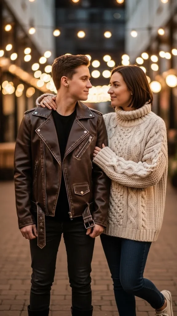 Faux Leather and Knit Textures