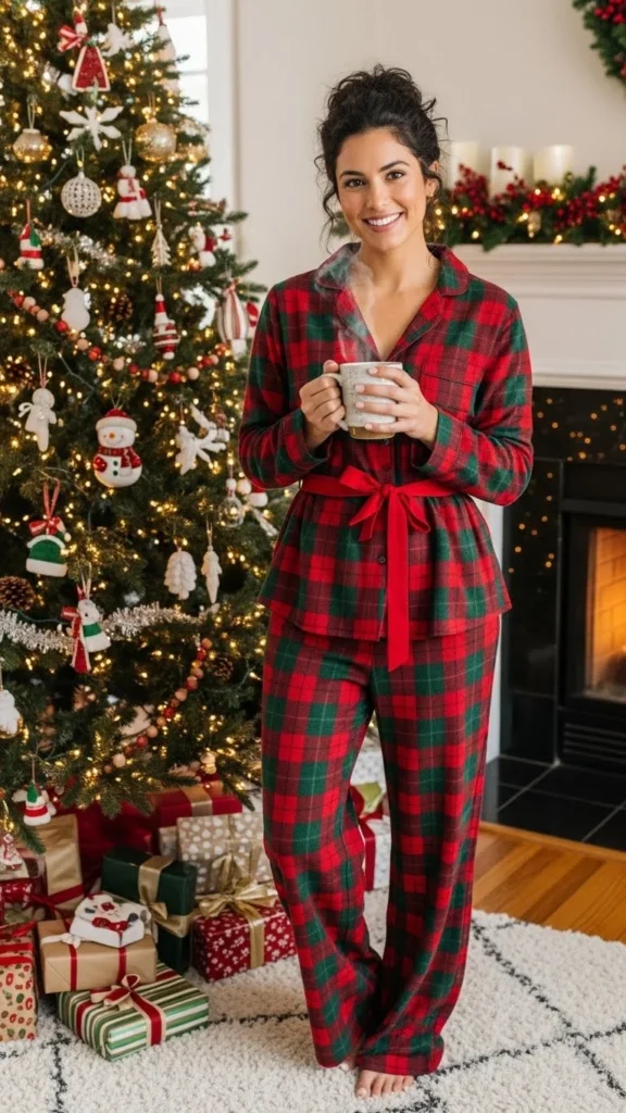Festive Pajama-Inspired Outfit