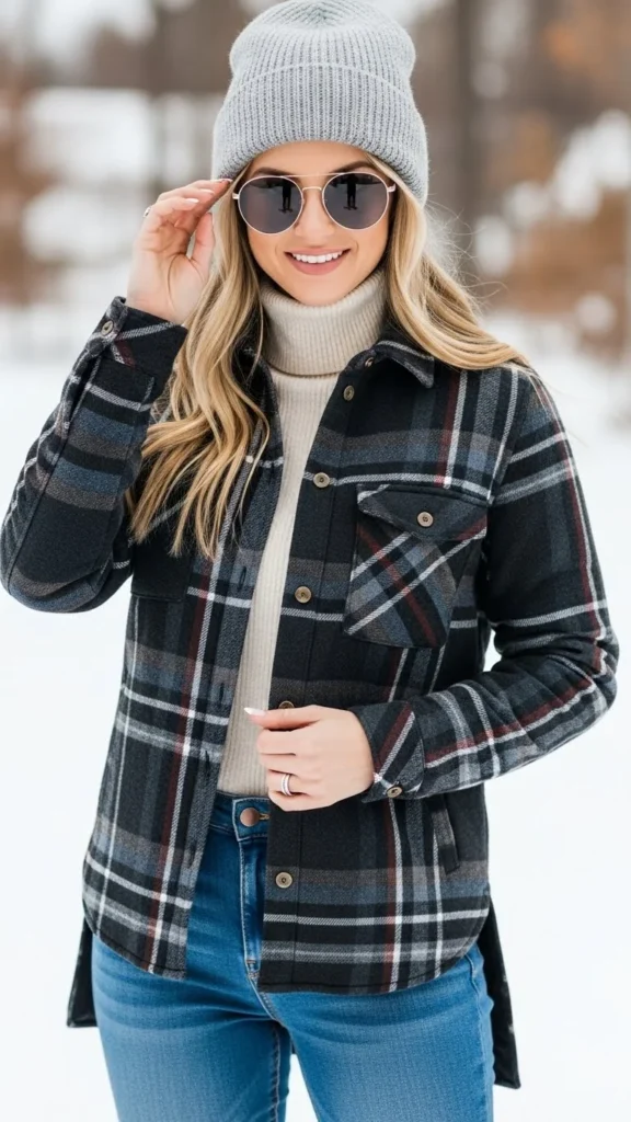 Flannel Shirt With Quilted Jacket