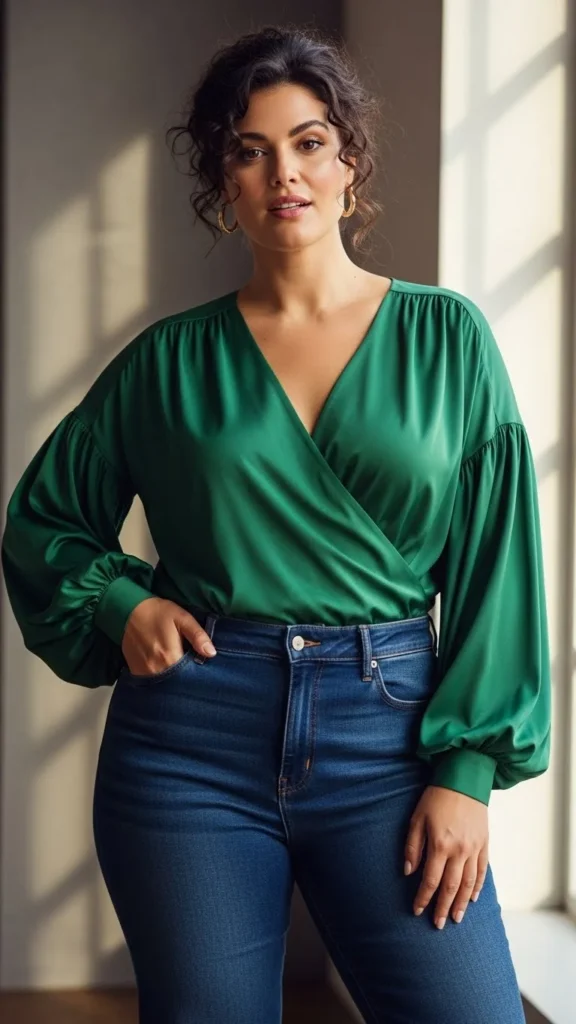 Flowy Blouse With Dark Straight Jeans