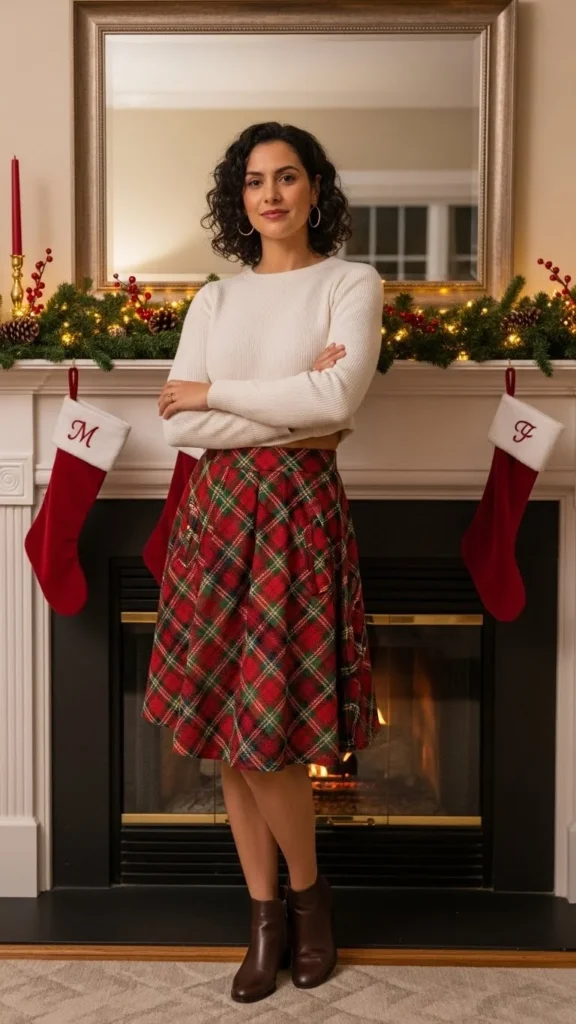 Holiday-Themed Skirt & Solid Top