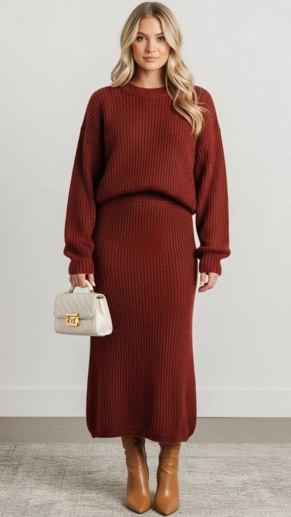 Knit Skirt Matching Set