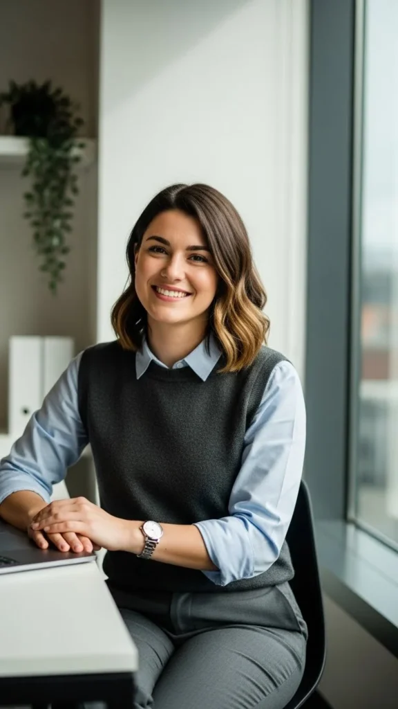 Layered Button-Down And Crewneck
