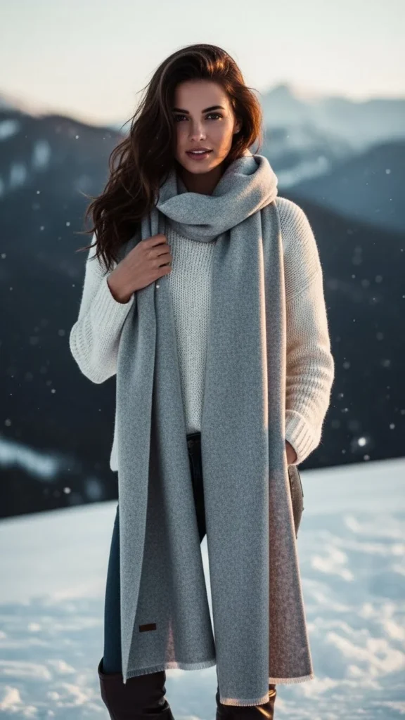 Long Scarf Styled Loose