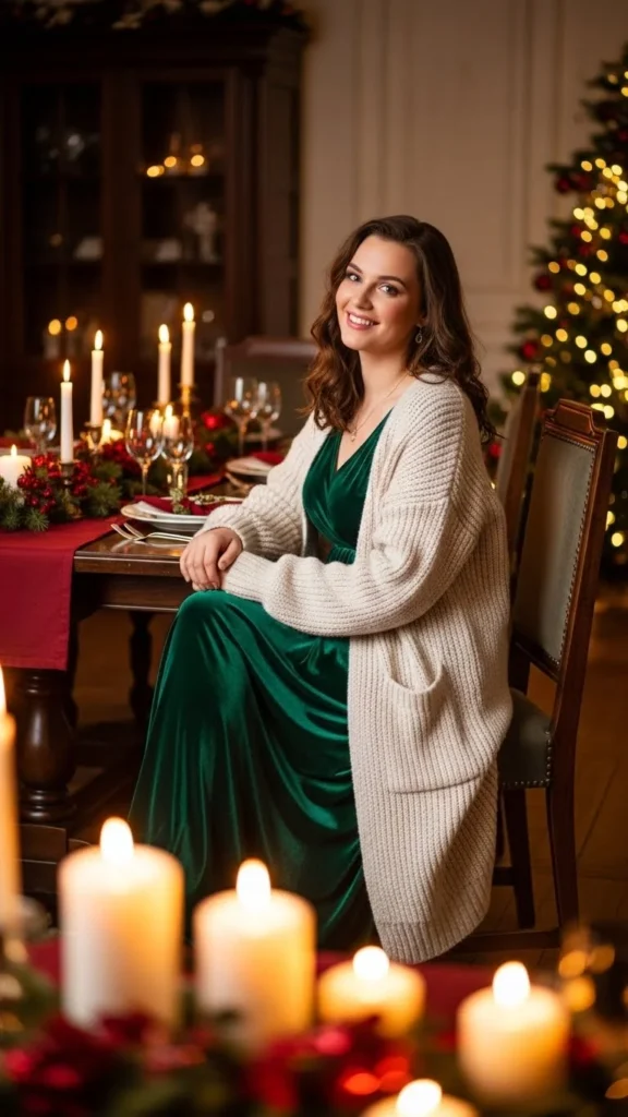 Longline Cardigan With Dress