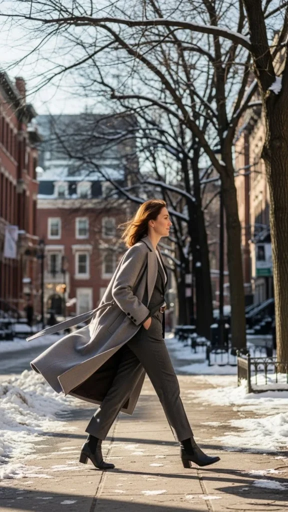 Longline Coat Over Office Separates