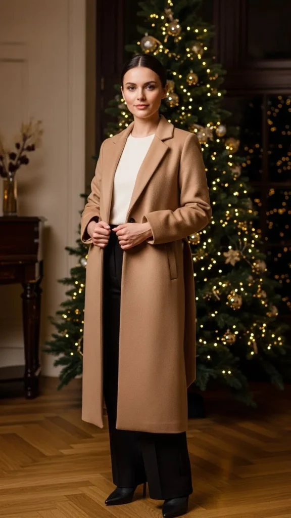 Longline Coat Over Simple Outfit