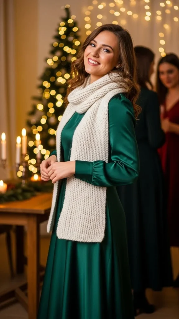 Maxi Dress With Cozy Scarf