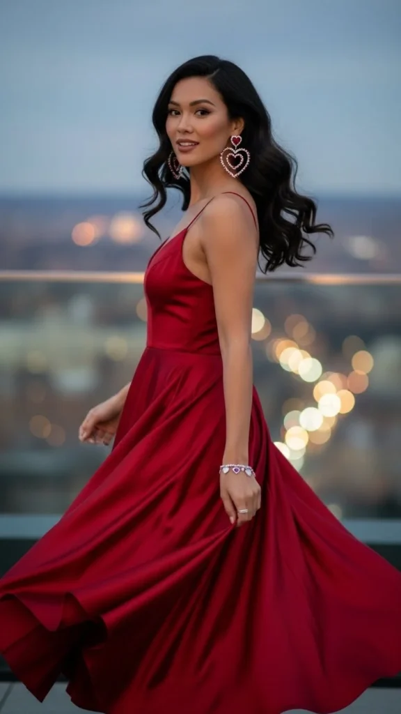 Midi Dress With Statement Earrings