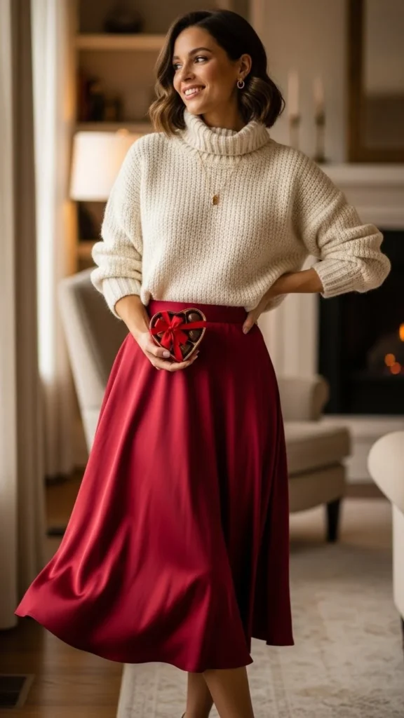 Midi Skirt with Cozy Sweater