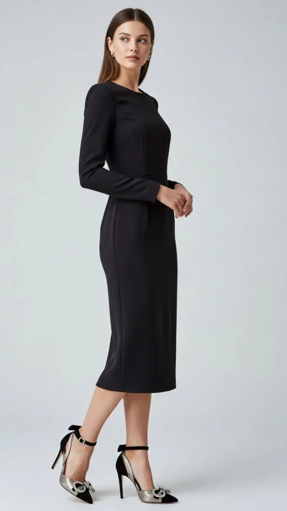 Minimal Dress with Statement Shoes