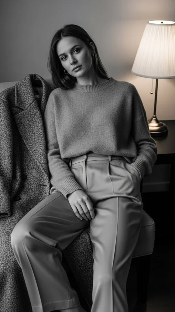 Monochrome Outfit With Soft Texture