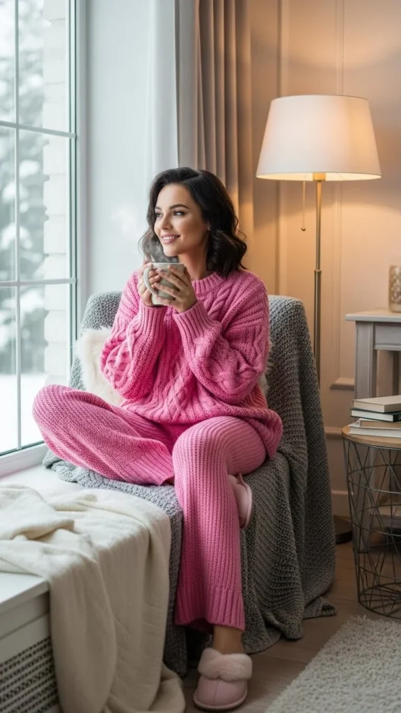 Monochrome Pink Knit Set