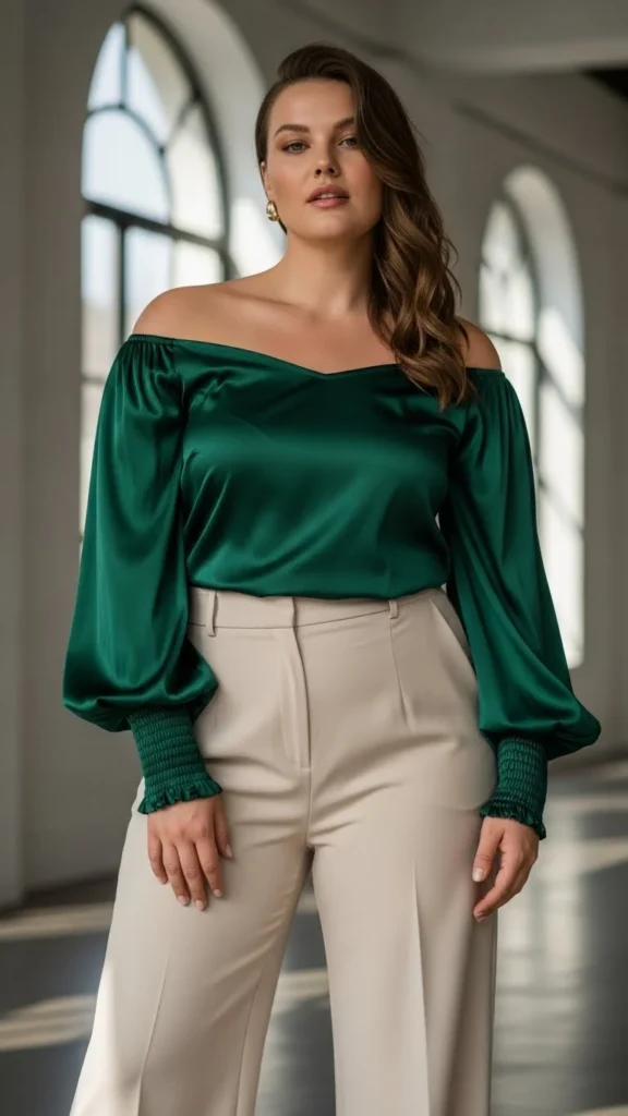 Off-Shoulder Top With Wide-Leg Pants