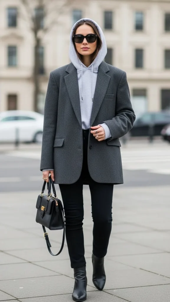 Oversized Blazer With Hoodie