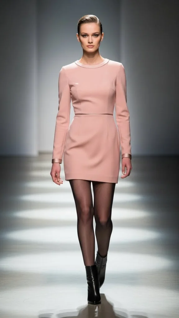 Pink Mini Dress With Cozy Tights