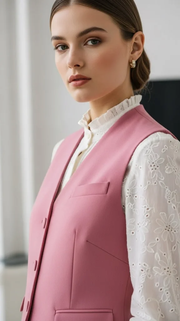 Pink Vest for Light Layering