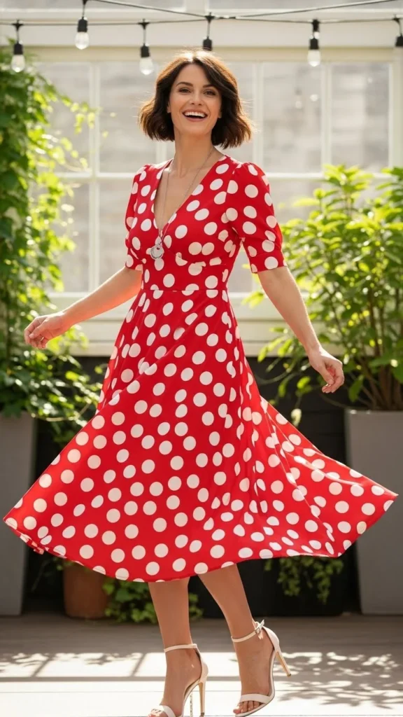 Polka Dot Midi Dress