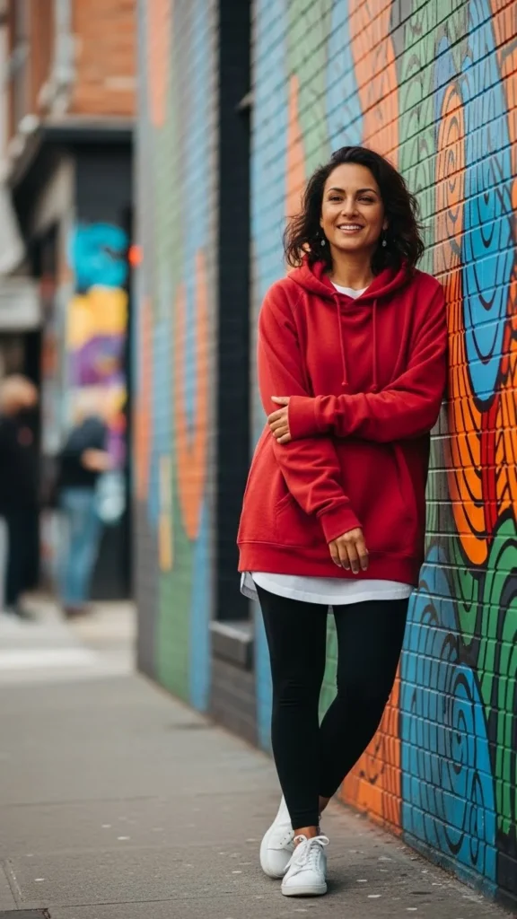 Red Hoodie with Leggings
