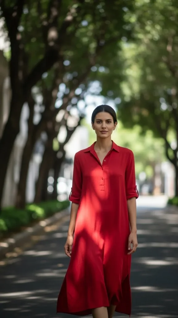 Red Shirt Dress