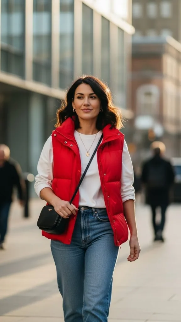 Red Vest over White Tee