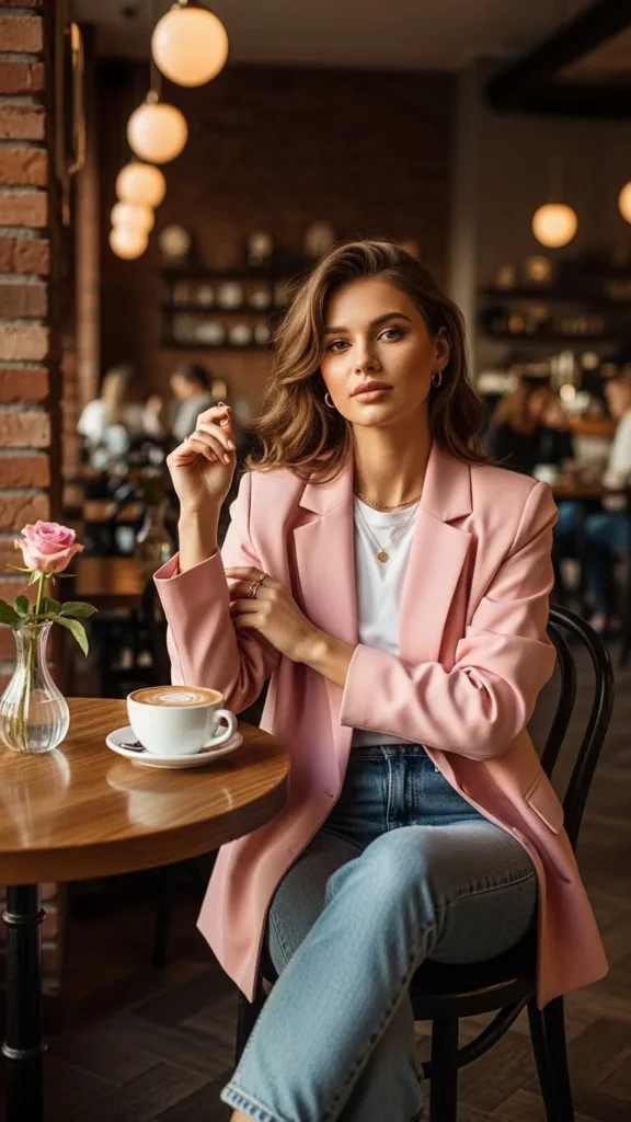 Relaxed Pink Blazer for Polished Ease