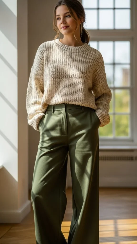 Relaxed Sweater With Wide-Leg Pants