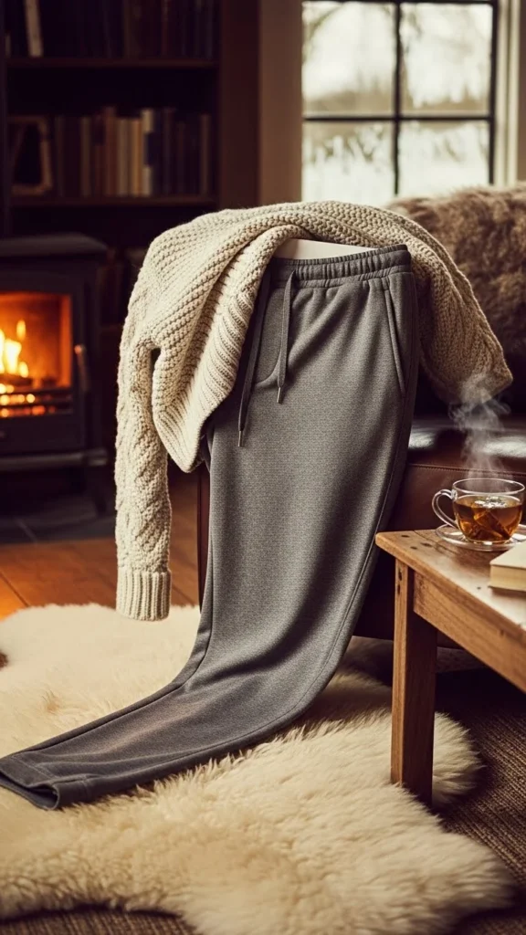 Relaxed Sweatpants With Knit Sweater