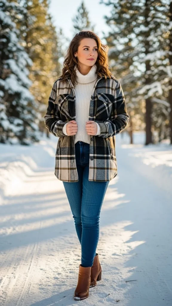 Shacket Over Tee and Jeans