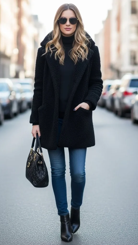 Simple All Black Winter Layers