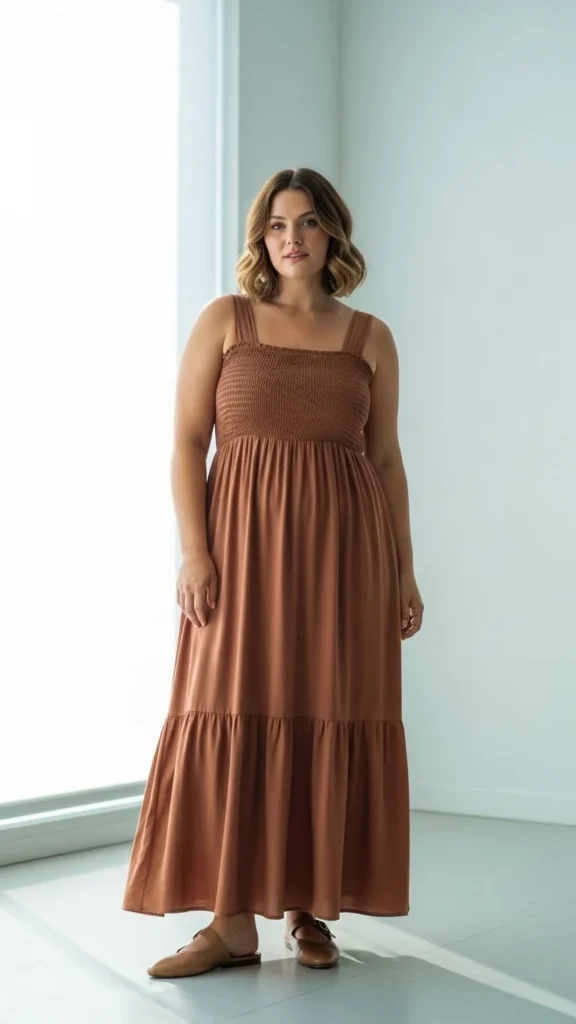 Smocked Dress With Flats