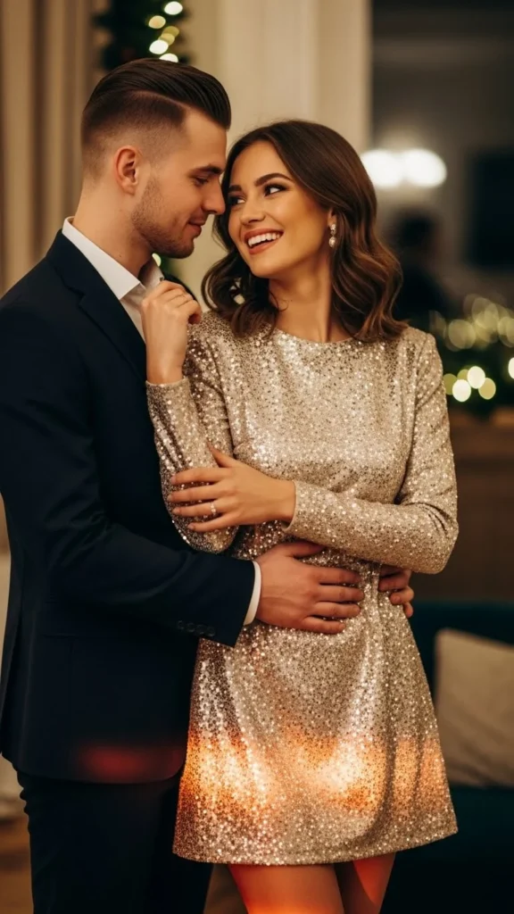 Sparkly Gold Mini Dress