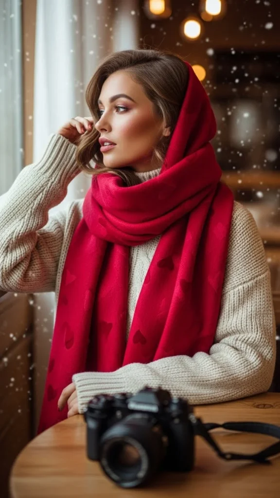 Statement Scarf with Simple Layers