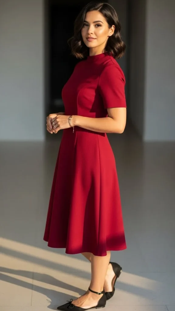 Structured Dress with Flats