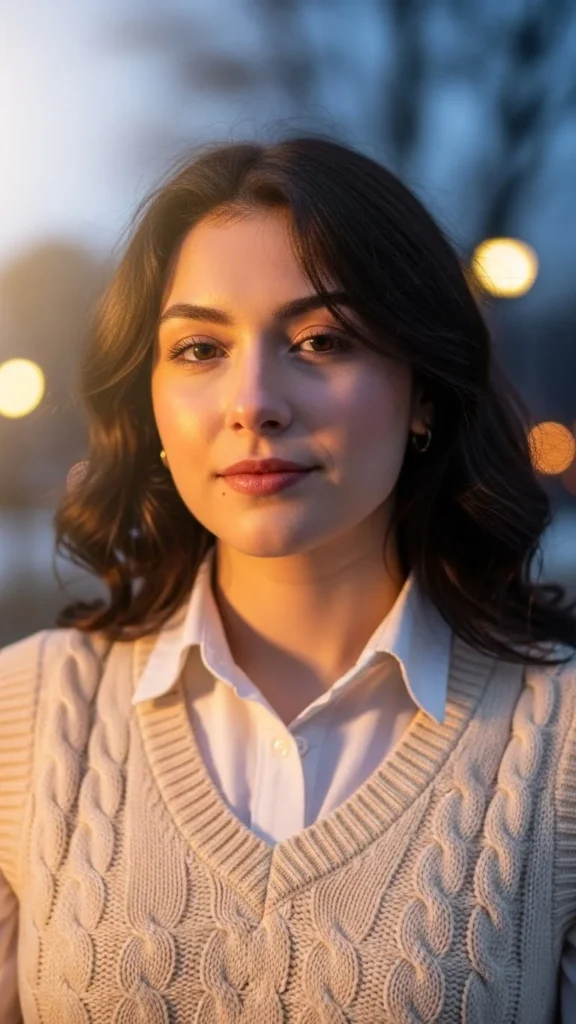 Sweater Vest Layered Over a Button-Down