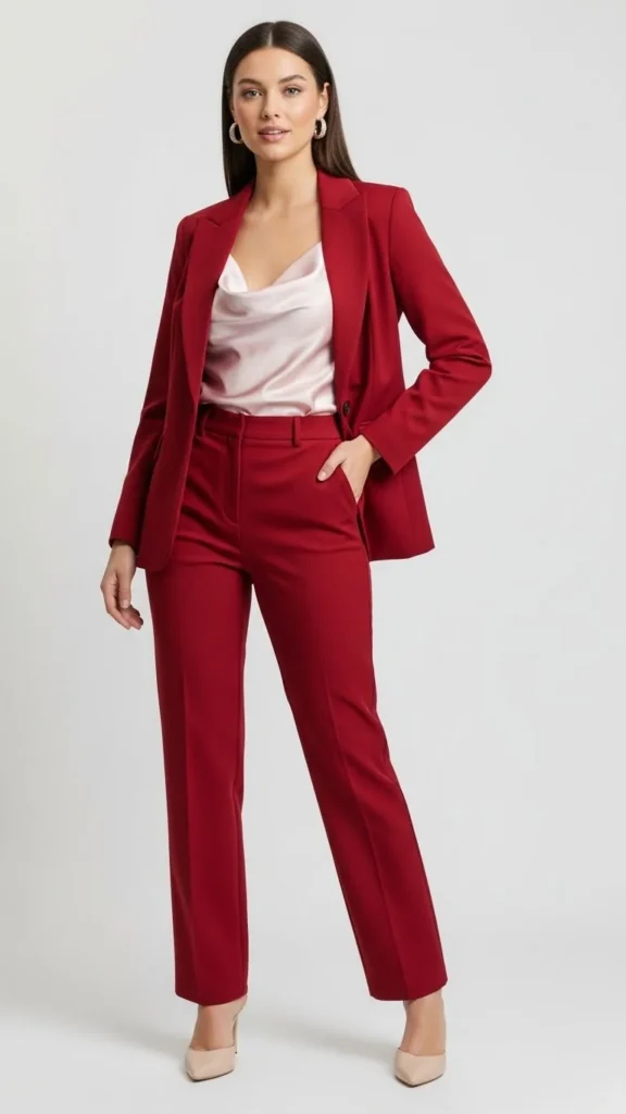 Tailored Blazer with Satin-Style Top