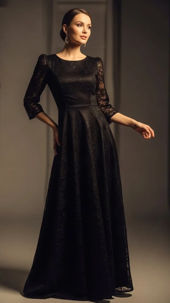 Textured Black Dress